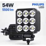 Sertificēts Darba Un Atpakaļgaitas Lukturis 54w 5500Lm (Philips Chip) 100mm Mazs 9-32 Volti